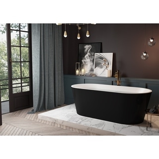 Black 60" Freestanding Soaking Bathtub - Bed Bath & Beyond - 36497614